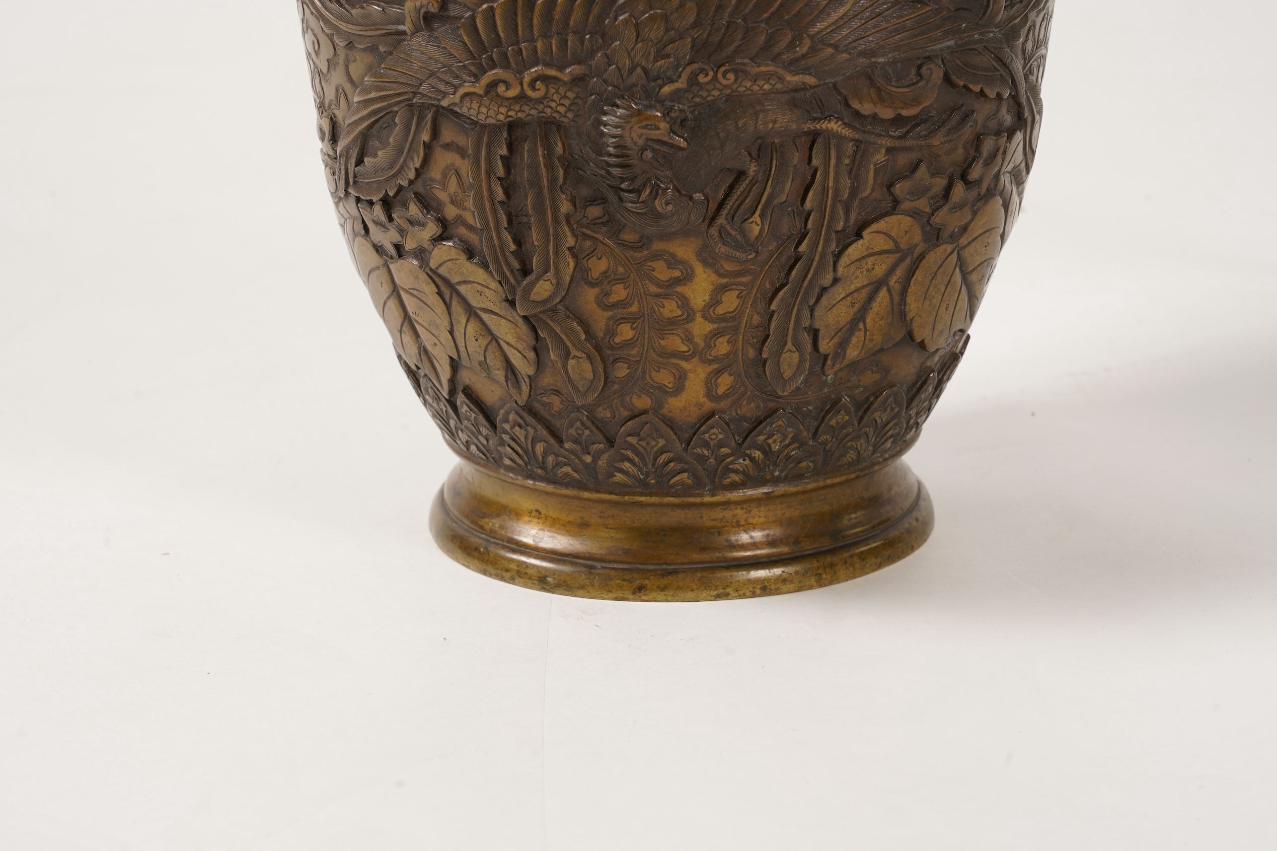 A Japanese bronze vase, late 19th century